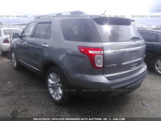 1FMHK8F84BGA87562 - 2011 FORD EXPLORER LIMITED GRAY photo 3