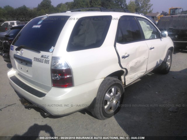 2HNYD18296H541906 - 2006 ACURA MDX WHITE photo 4