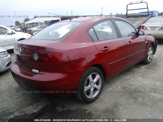 JM1BK12F841113320 - 2004 MAZDA 3 I RED photo 4