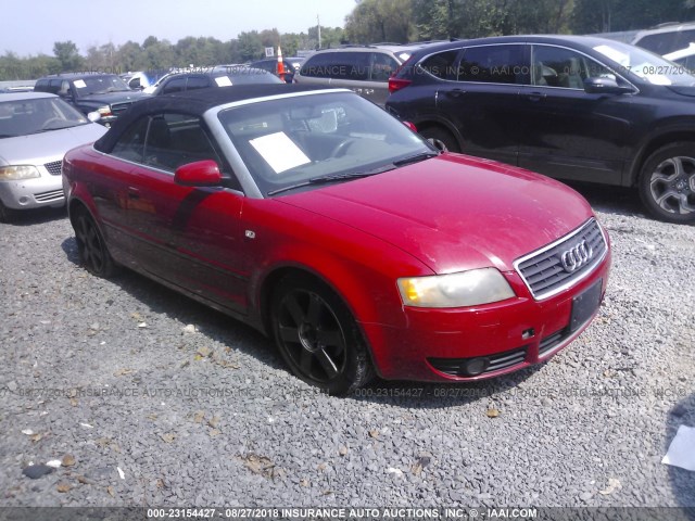WAUAC48H64K022444 - 2004 AUDI A4 1.8 CABRIOLET RED photo 1