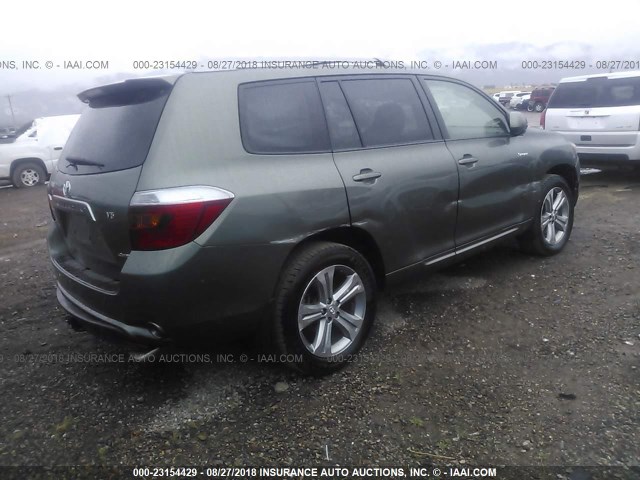 JTEES43A082084229 - 2008 TOYOTA HIGHLANDER SPORT GREEN photo 4