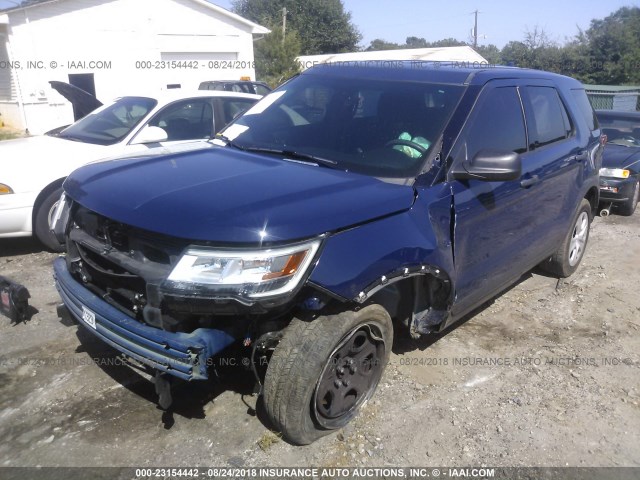 1FM5K8AR1GGD17357 - 2016 FORD EXPLORER POLICE INTERCEPTOR BLUE photo 2
