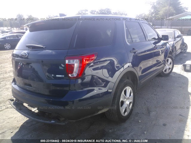 1FM5K8AR1GGD17357 - 2016 FORD EXPLORER POLICE INTERCEPTOR BLUE photo 4