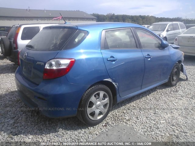 2T1KU4EE8AC309019 - 2010 TOYOTA COROLLA MATRIX  BLUE photo 4