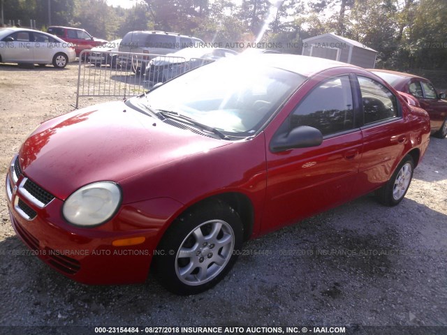 1B3ES56C05D245106 - 2005 DODGE NEON SXT RED photo 2