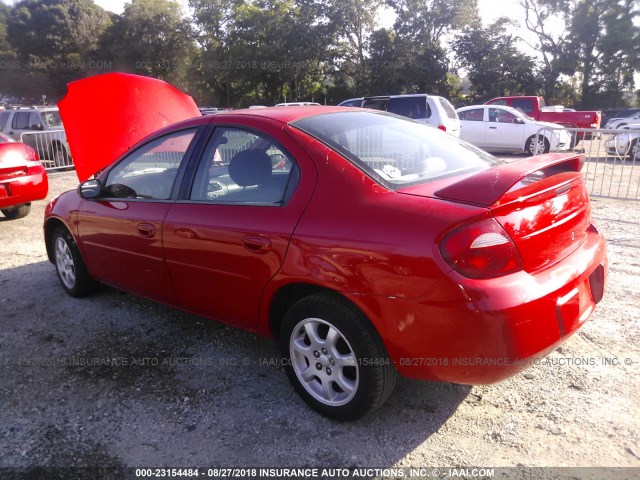 1B3ES56C05D245106 - 2005 DODGE NEON SXT RED photo 3