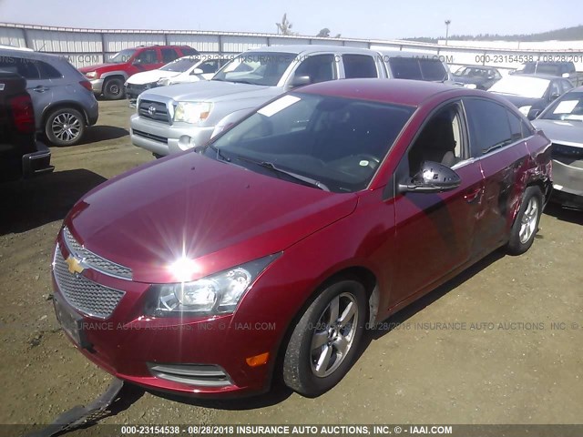 1G1PF5SC6C7358595 - 2012 CHEVROLET CRUZE LT RED photo 2