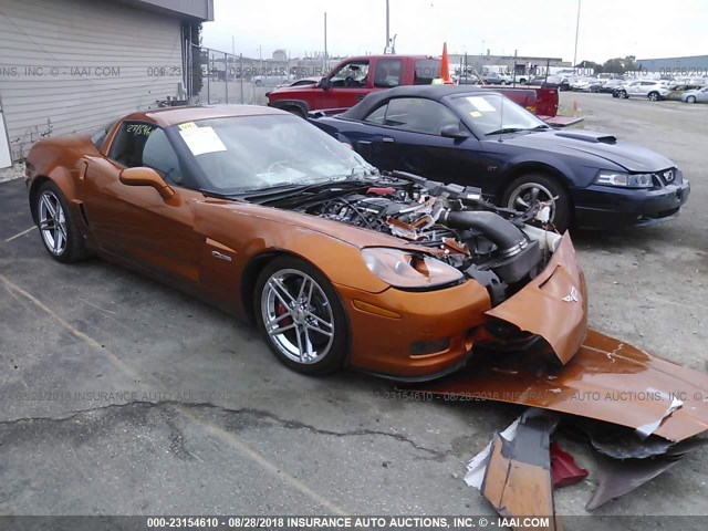 1G1YY26E375135540 - 2007 CHEVROLET CORVETTE Z06 ORANGE photo 1