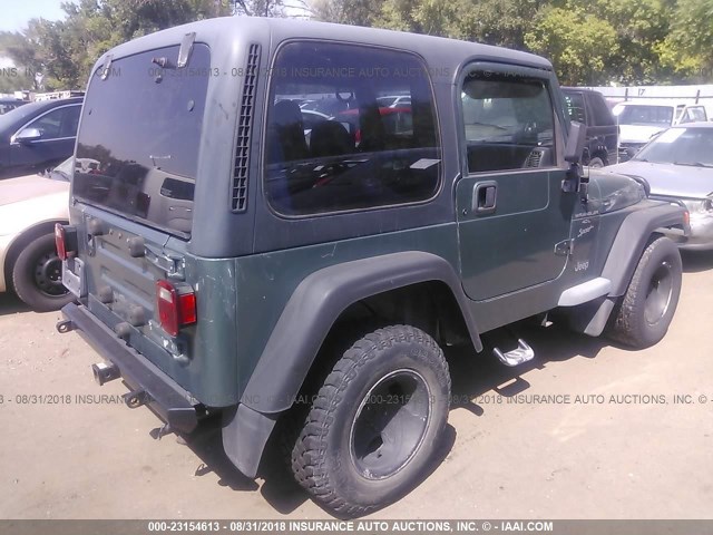 1J4FY19S4XP407540 - 1999 JEEP WRANGLER / TJ SPORT GREEN photo 4