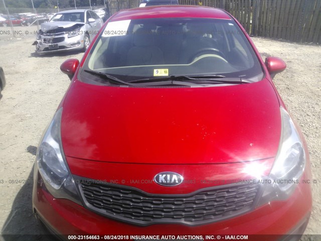 KNADM4A35D6240022 - 2013 KIA RIO LX RED photo 6