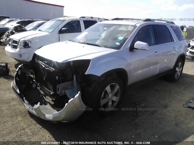 1GKKRRED2BJ412632 - 2011 GMC ACADIA SLT-1 Srebrny zdjęcie 2