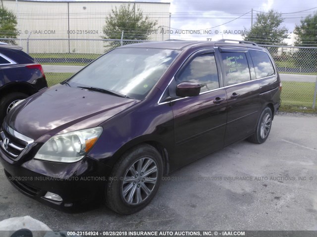 5FNRL38887B037206 - 2007 HONDA ODYSSEY TOURING MAROON photo 2