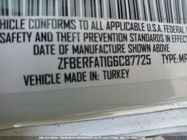 ZFBERFAT1G6C87725 - 2016 RAM PROMASTER CITY  白色 照片 9