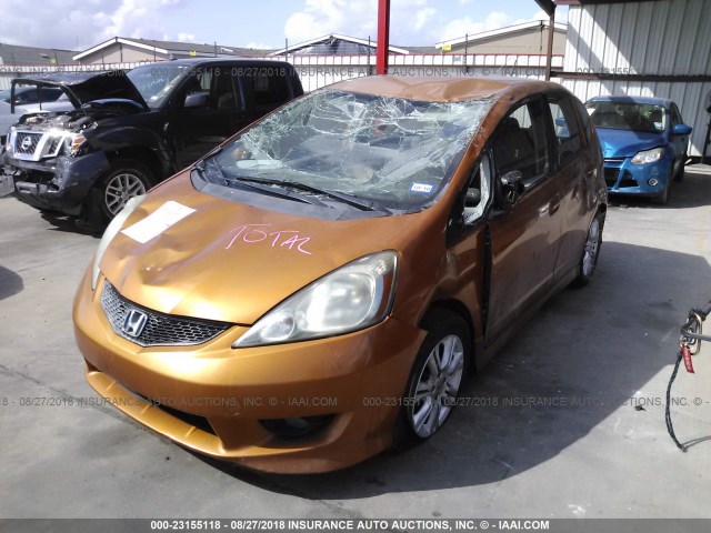 JHMGE88499S013030 - 2009 HONDA FIT SPORT ORANGE photo 2