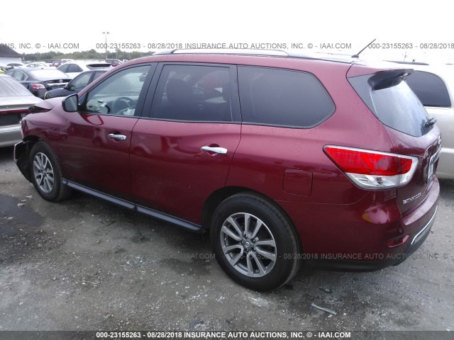 5N1AR2MM6FC671226 - 2015 NISSAN PATHFINDER S/SV/SL/PLATINUM RED photo 3