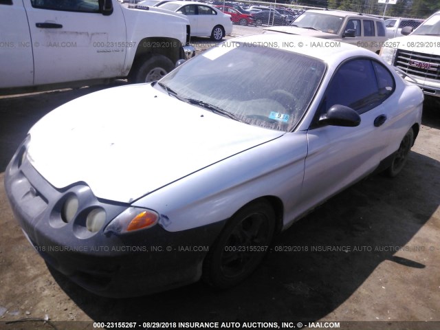 KMHJG25F91U252747 - 2001 HYUNDAI TIBURON SILVER photo 2