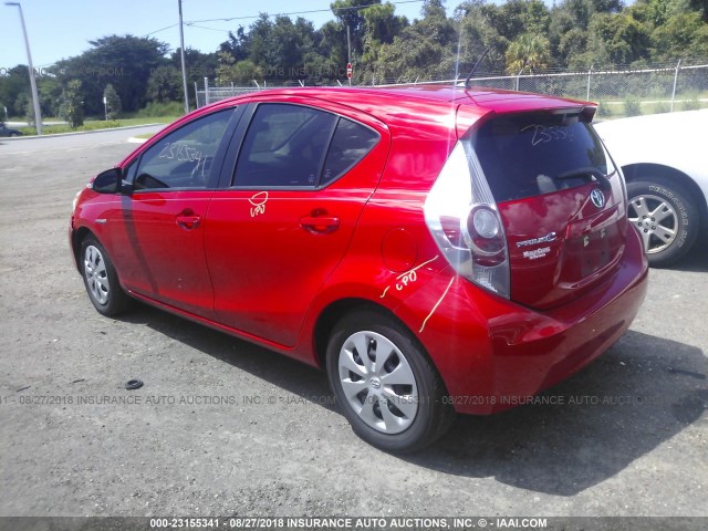 JTDKDTB32E1567981 - 2014 TOYOTA PRIUS C RED photo 3