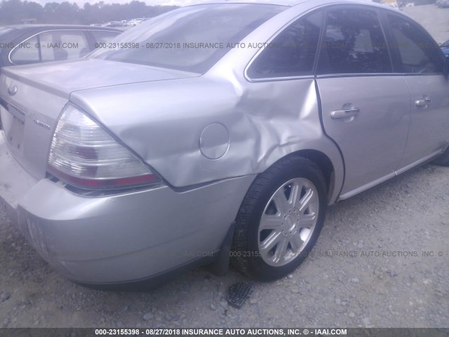 1FAHP25W78G168458 - 2008 FORD TAURUS LIMITED SILVER photo 6