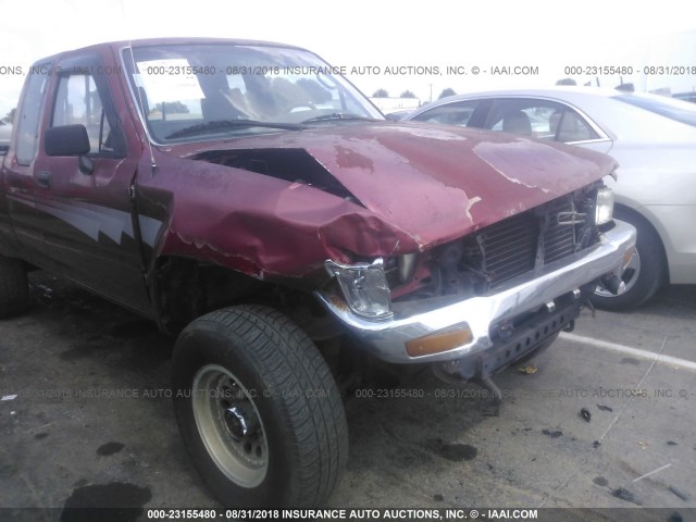 JT4RN13P8N6045540 - 1992 TOYOTA PICKUP 1/2 TON EXTRA LONG WHEELBASE DLX BURGUNDY photo 6