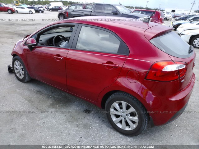 KNADN5A39D6201775 - 2013 KIA RIO EX/SX RED photo 3