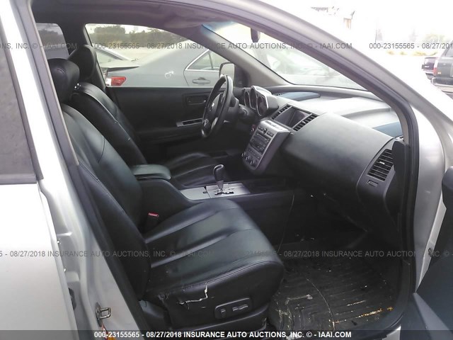 JN8AZ08T53W103980 - 2003 NISSAN MURANO SL/SE SILVER photo 5