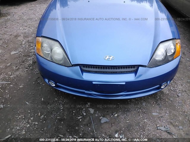 KMHHM65D44U139760 - 2004 HYUNDAI TIBURON BLUE photo 6