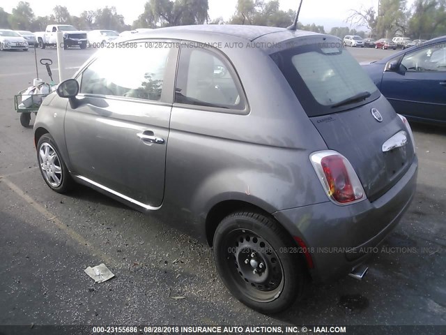 3C3CFFAR1DT698353 - 2013 FIAT 500 POP GRAY photo 3