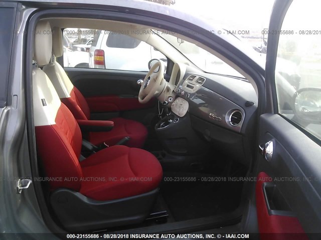 3C3CFFAR1DT698353 - 2013 FIAT 500 POP GRAY photo 5