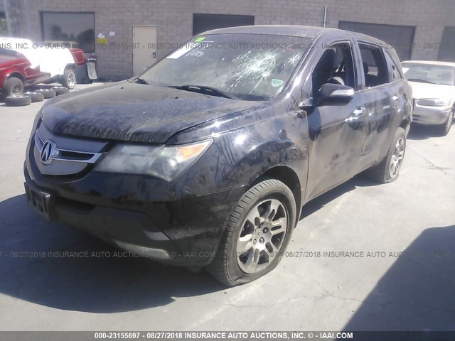 2HNYD28619H511165 - 2009 ACURA MDX TECHNOLOGY BLACK photo 2