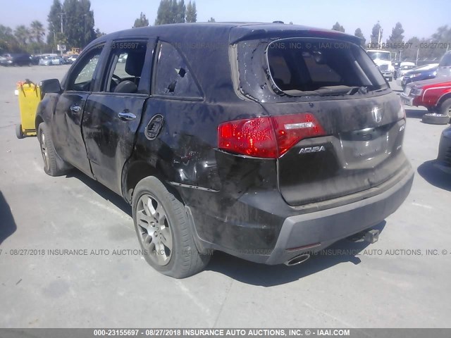 2HNYD28619H511165 - 2009 ACURA MDX TECHNOLOGY BLACK photo 3