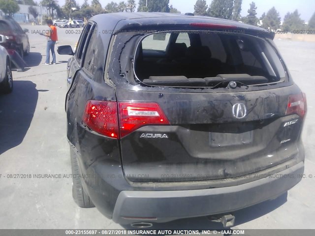 2HNYD28619H511165 - 2009 ACURA MDX TECHNOLOGY BLACK photo 6