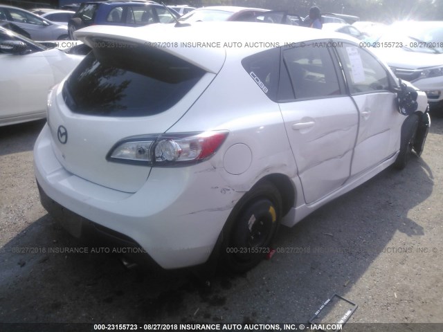 JM1BL1L40D1831812 - 2013 MAZDA SPEED 3 WHITE photo 4