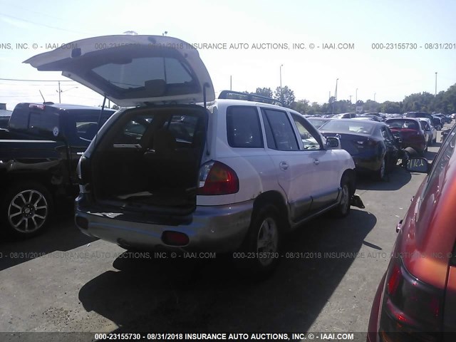 KM8SC73DX4U730371 - 2004 HYUNDAI SANTA FE GLS/LX WHITE photo 4