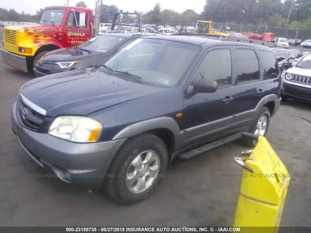 4F2YU08122KM52317 - 2002 MAZDA TRIBUTE LX/ES BLUE photo 2