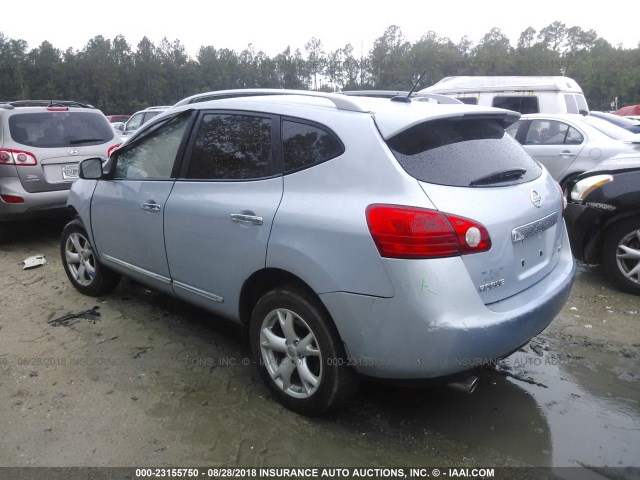 JN8AS5MT2BW154763 - 2011 NISSAN ROGUE S/SV/KROM Light Blue photo 3