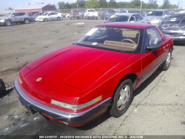 1G4EC11C8KB900143 - 1989 BUICK REATTA RED photo 2