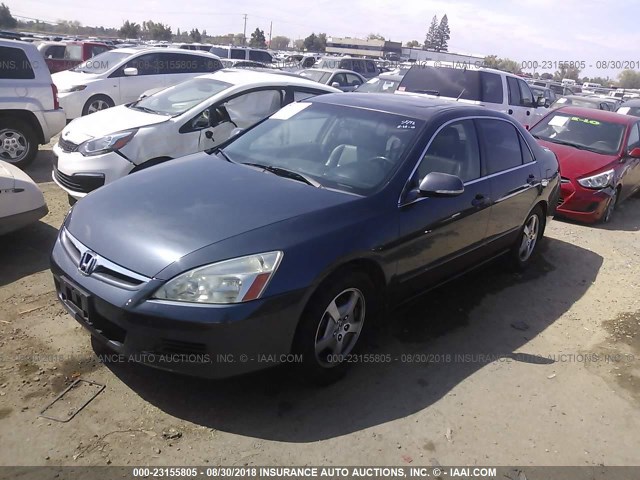 JHMCN36427C003239 - 2007 HONDA ACCORD HYBRID BLUE photo 2