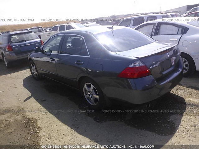 JHMCN36427C003239 - 2007 HONDA ACCORD HYBRID BLUE photo 3