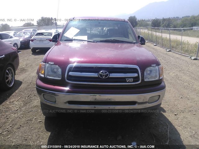 5TBBT4810YS083435 - 2000 TOYOTA TUNDRA ACCESS CAB LIMITED RED photo 6