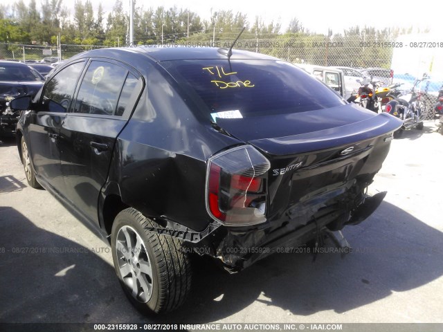 3N1AB6AP2CL782017 - 2012 NISSAN SENTRA 2.0/2.0S/SR/2.0SL 黑色 照片 3