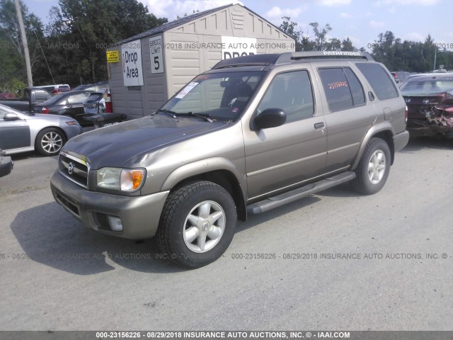 JN8DR09Y82W719291 - 2002 NISSAN PATHFINDER LE/SE BEIGE photo 2