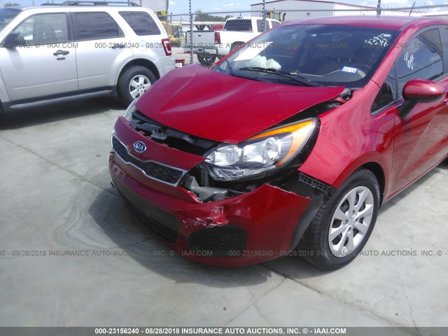 KNADN5A39C6079093 - 2012 KIA RIO EX/SX RED photo 6