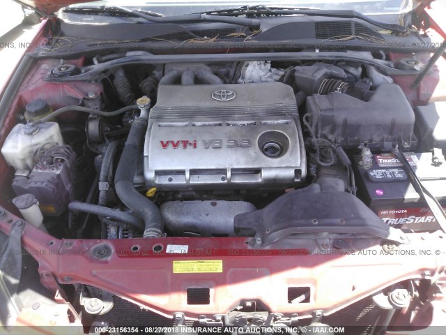 4T1FA38P55U046915 - 2005 TOYOTA CAMRY SOLARA SE/SLE RED photo 10