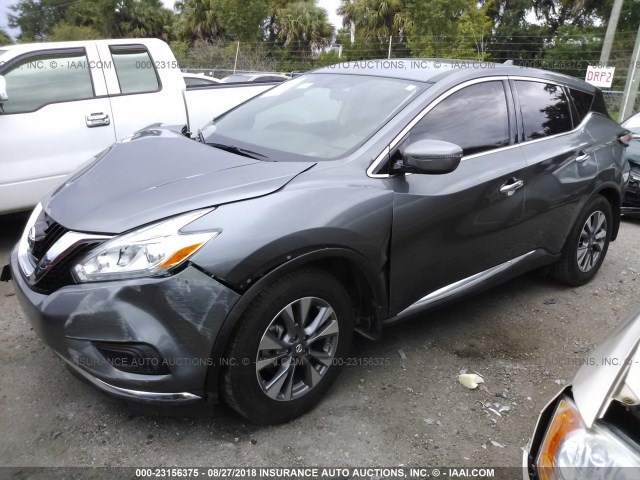 5N1AZ2MG9HN136358 - 2017 NISSAN MURANO S/SL/SV/PLATINUM GRAY photo 2