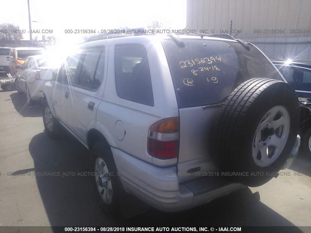 4S6DM58W0Y4410459 - 2000 HONDA PASSPORT EX/LX ვერცხლისფერი ფოტო 3