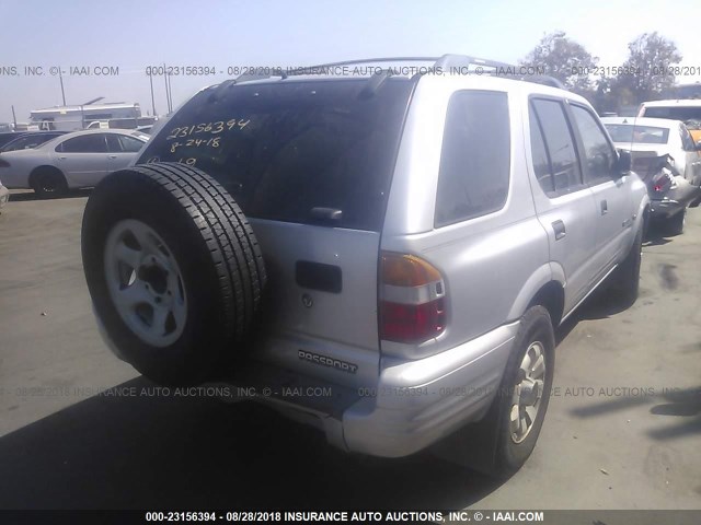 4S6DM58W0Y4410459 - 2000 HONDA PASSPORT EX/LX ვერცხლისფერი ფოტო 4