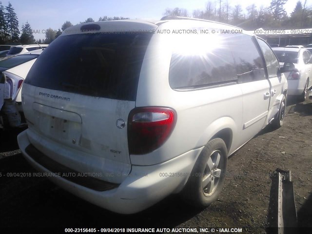 2D4GP44L97R344175 - 2007 DODGE GRAND CARAVAN SXT WHITE photo 4