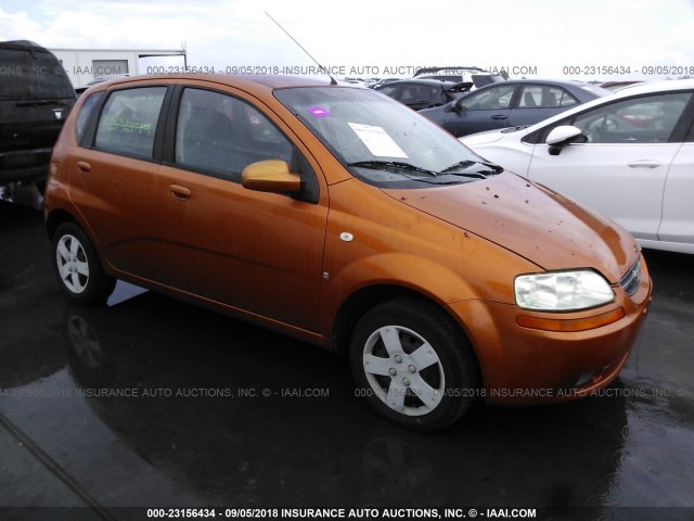 KL1TD66647B762933 - 2007 CHEVROLET AVEO LS ORANGE photo 1