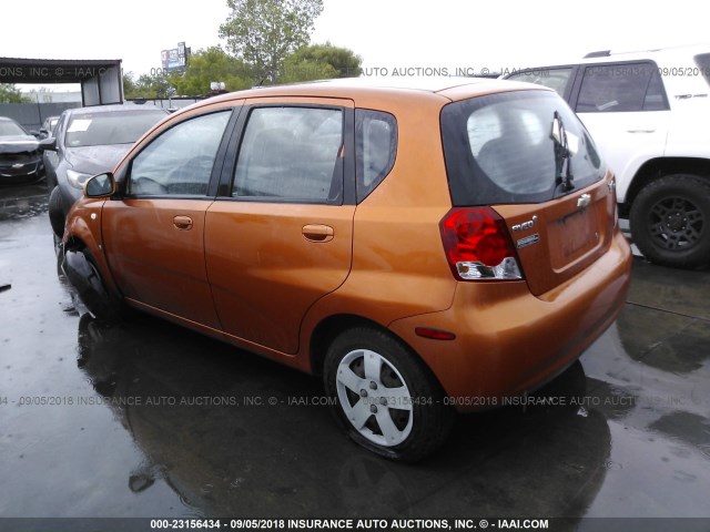 KL1TD66647B762933 - 2007 CHEVROLET AVEO LS ORANGE photo 3