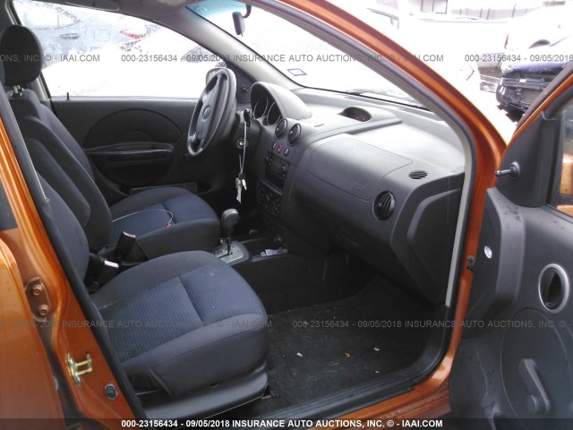 KL1TD66647B762933 - 2007 CHEVROLET AVEO LS ORANGE photo 5
